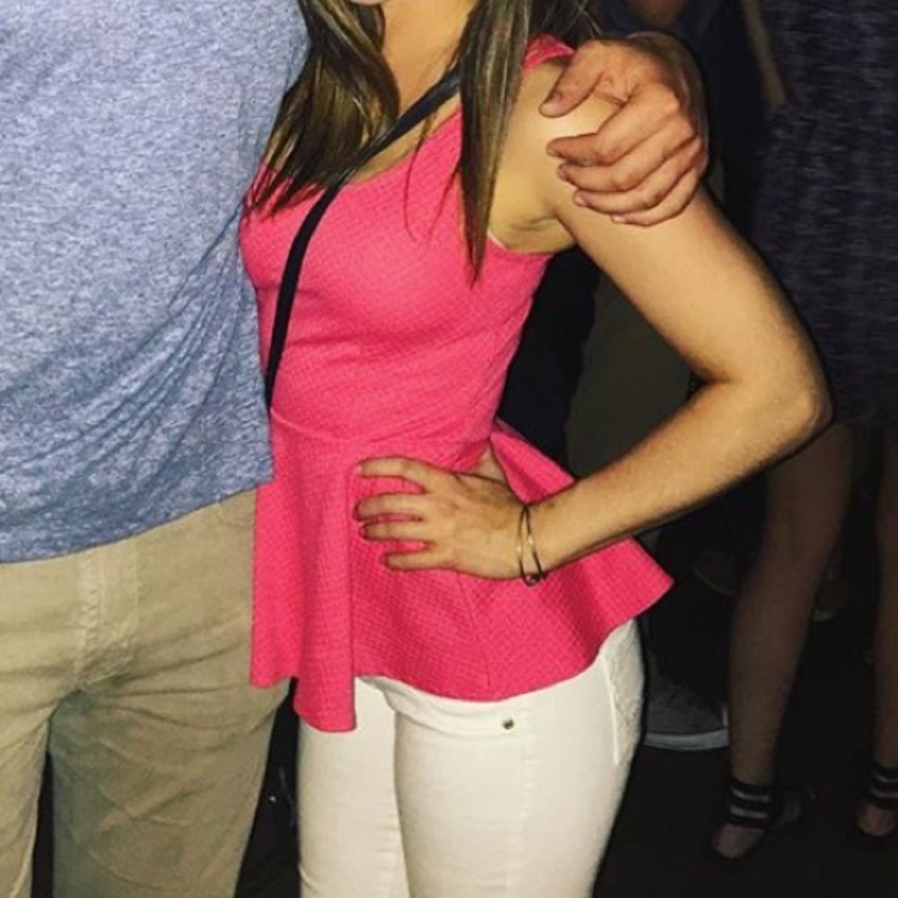 Pink peplum top